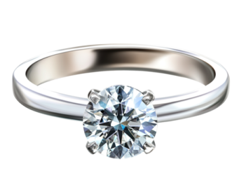 a diamond ring on a white background