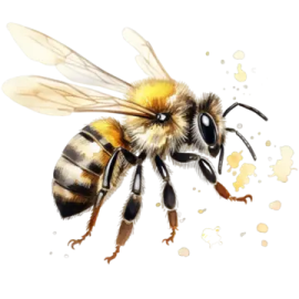 a bee on a white background