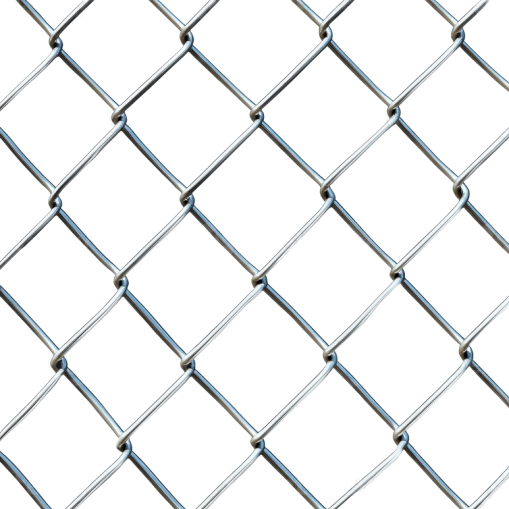 a close up view of a chain link fence