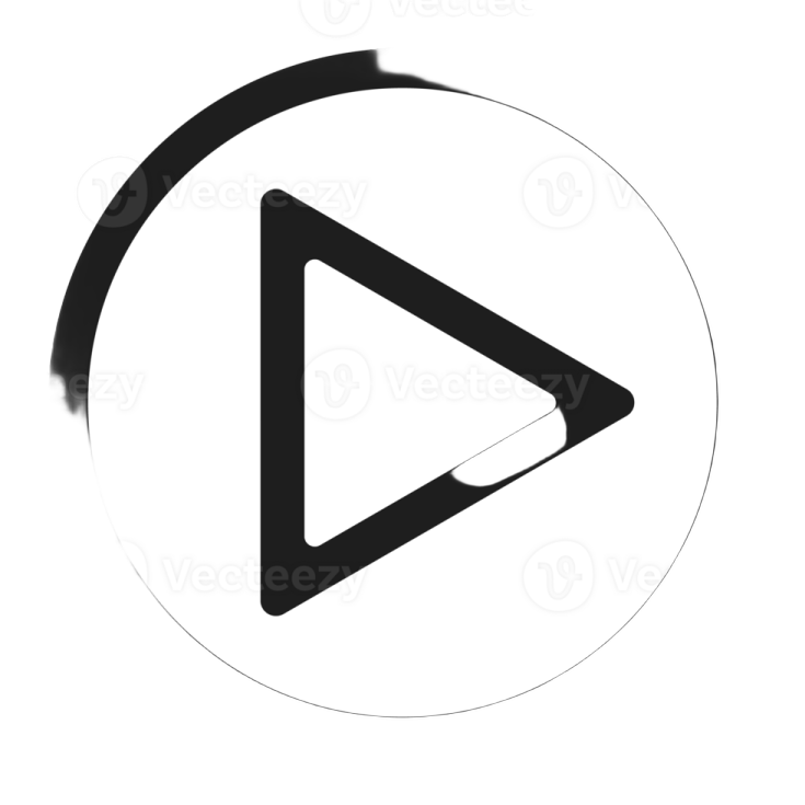 a black and white play button icon