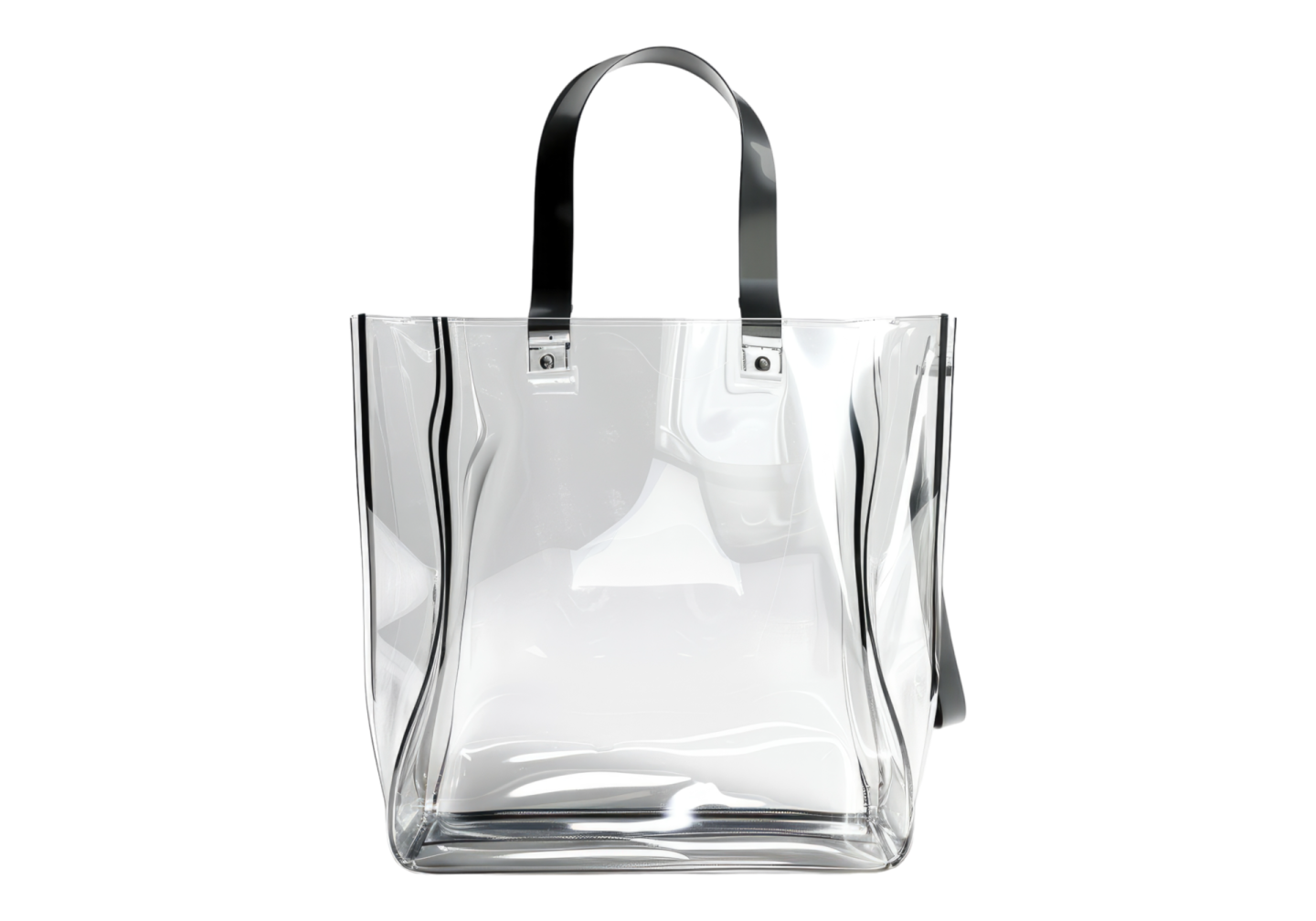 a clear tote bag on a white background