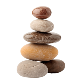 a stack of stones on a white background