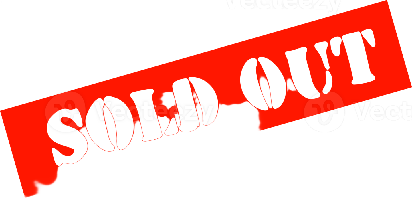the word sold out on a white background