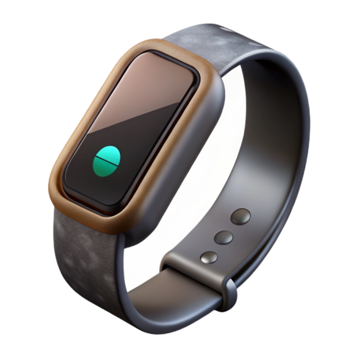 an image of a smart watch with a leather band
