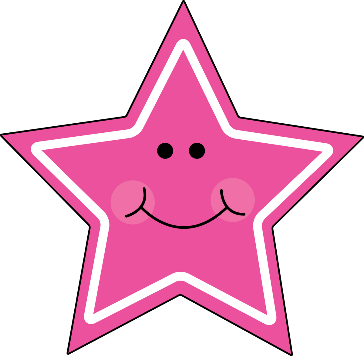 a pink star with a smiling face
