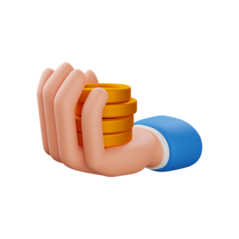 a hand holding a stack of coins