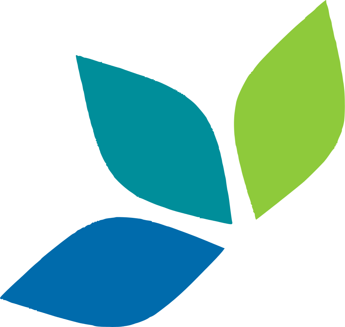 a green leaf with blue and green leaves