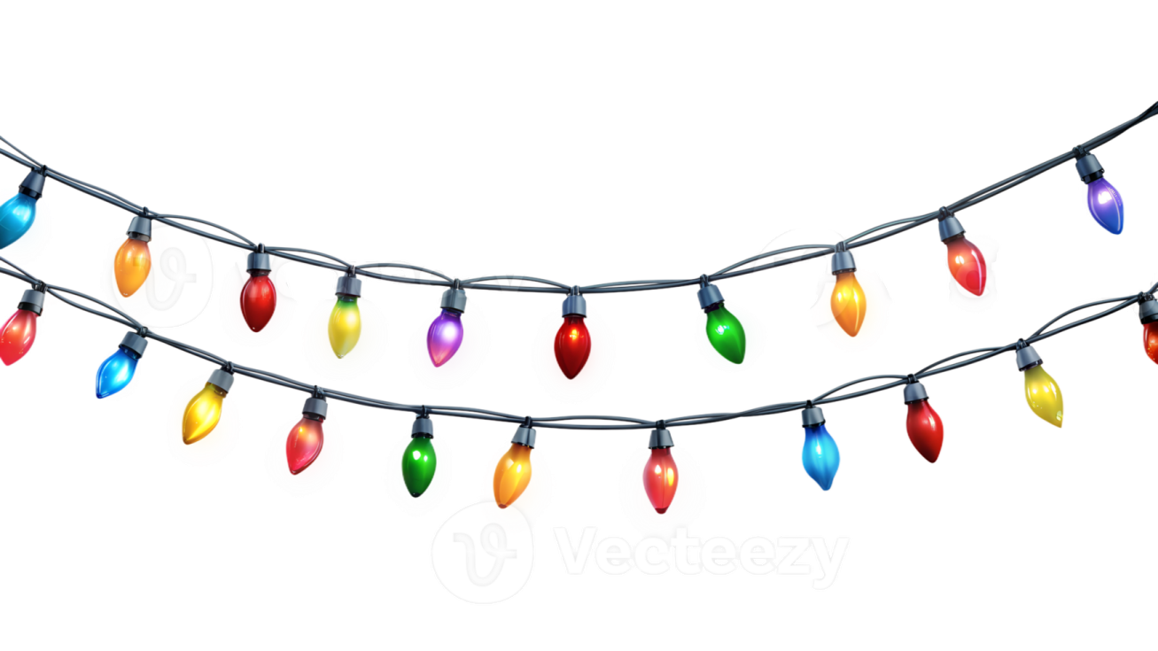 christmas lights on a white background