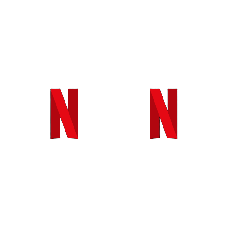 a black and red logo with the letter n