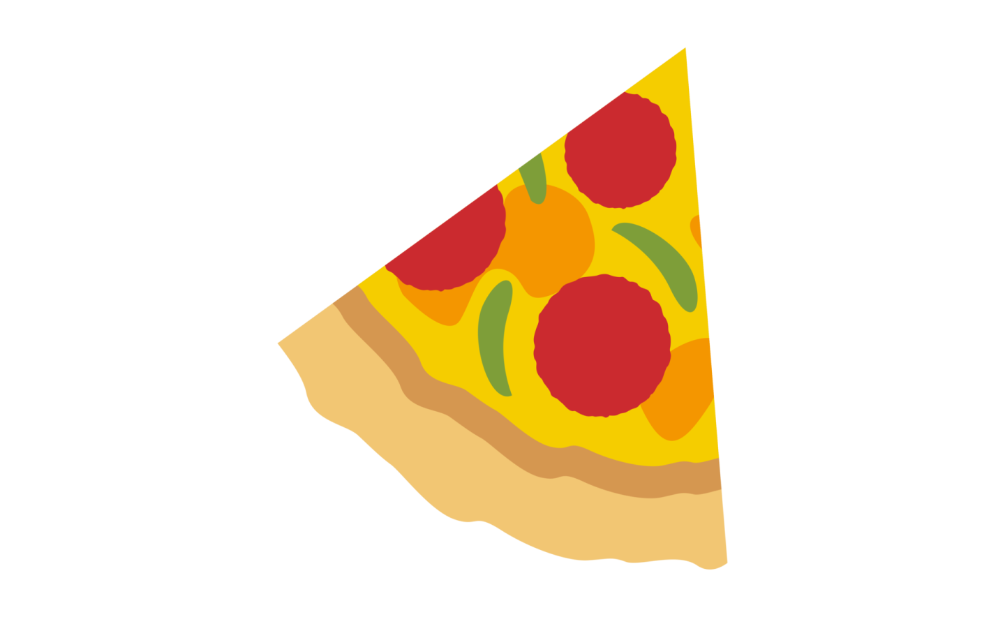 a slice of pizza on a white background
