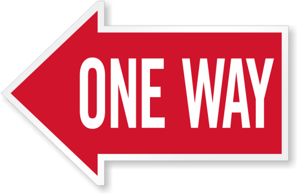 one way sign with an arrow pointing to the right