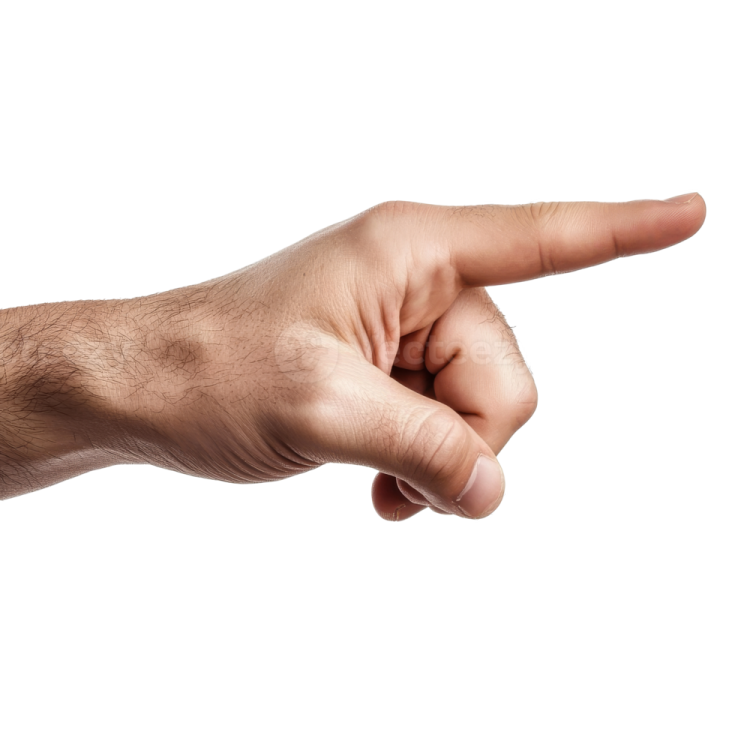 a man's hand pointing towards the camera