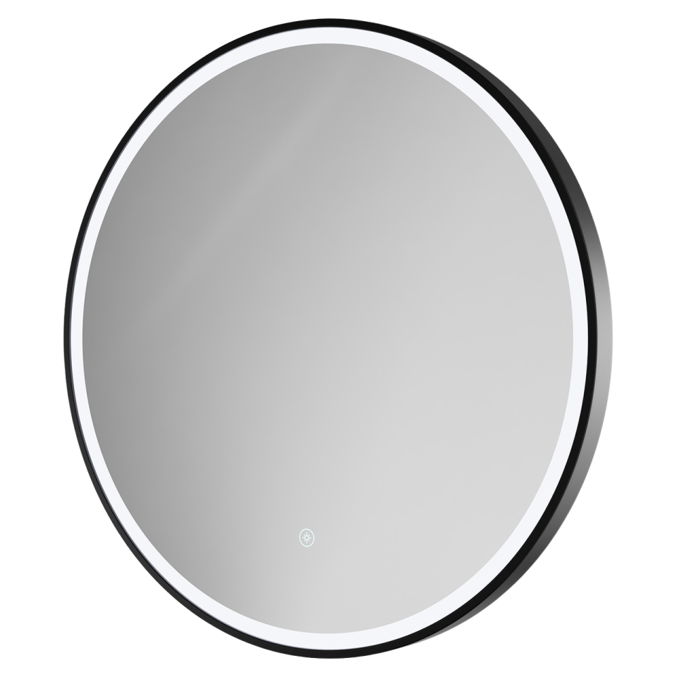 a round mirror on a white background