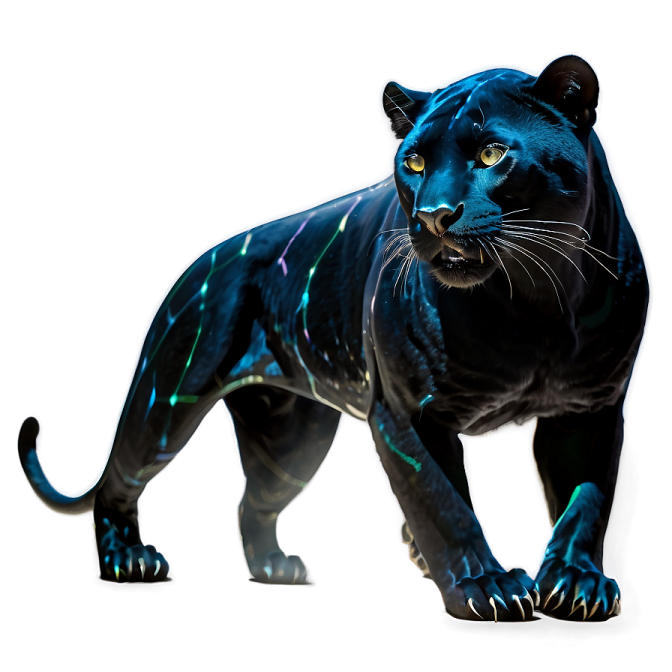 a black panther standing on a white surface