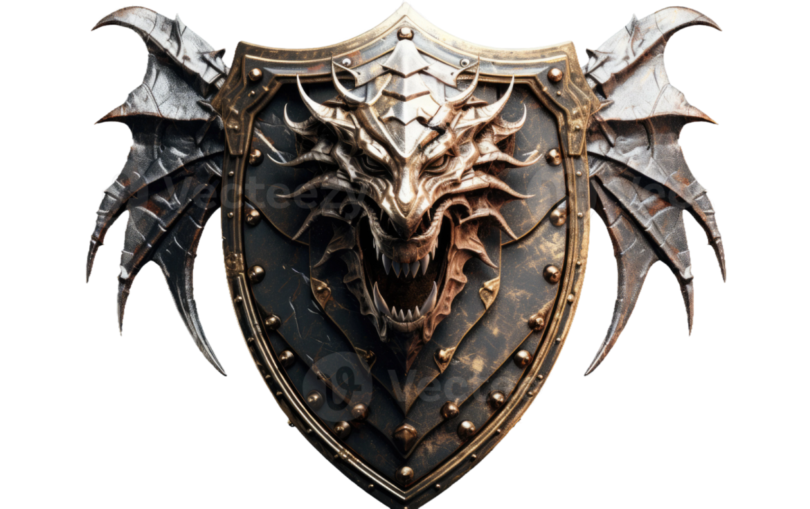 an image of a shield with a dragon on it