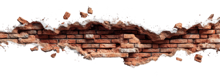 a brick wall with a hole in it