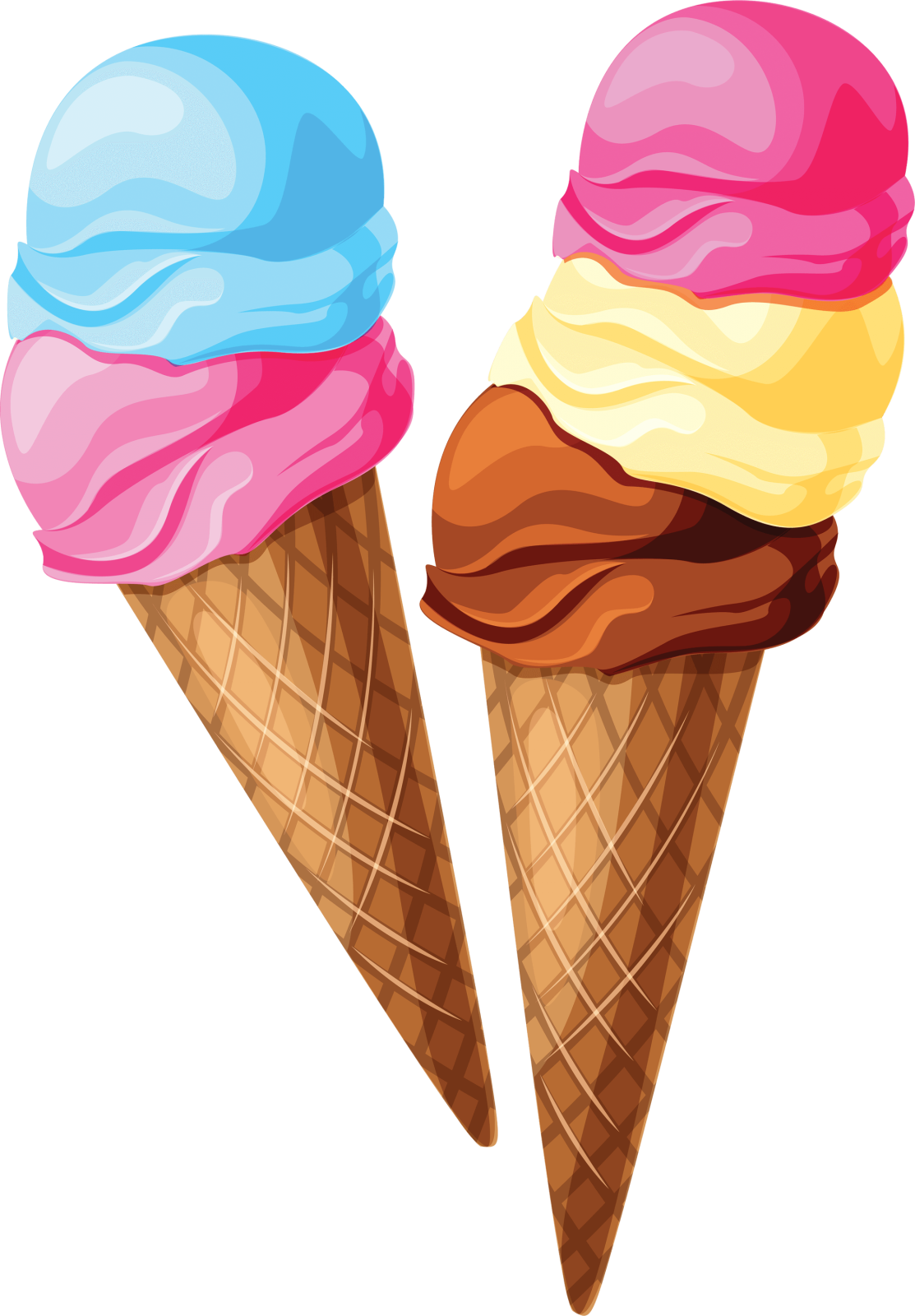 two ice creams with different flavors