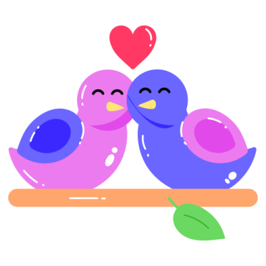 a couple of birds sitting on top of a branch