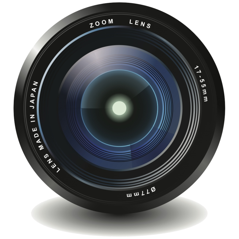 a camera lens on a white background