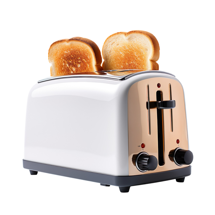 a toaster with two slices of bread on it