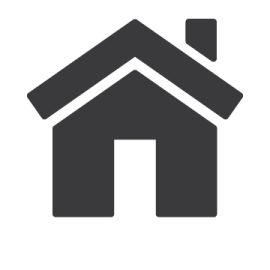 a black and white icon of a house