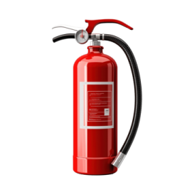a red fire exor on a white background
