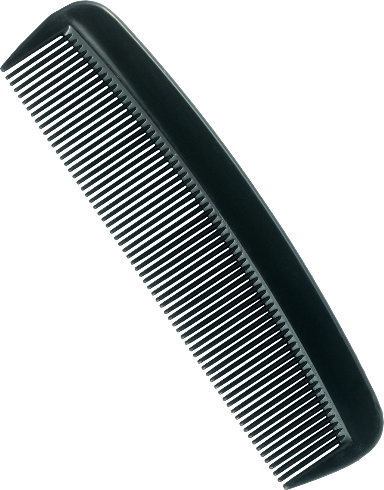 a black comb on a white background