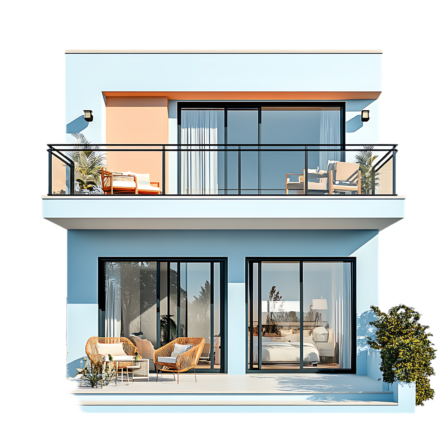 a 3d rendering of a modern house