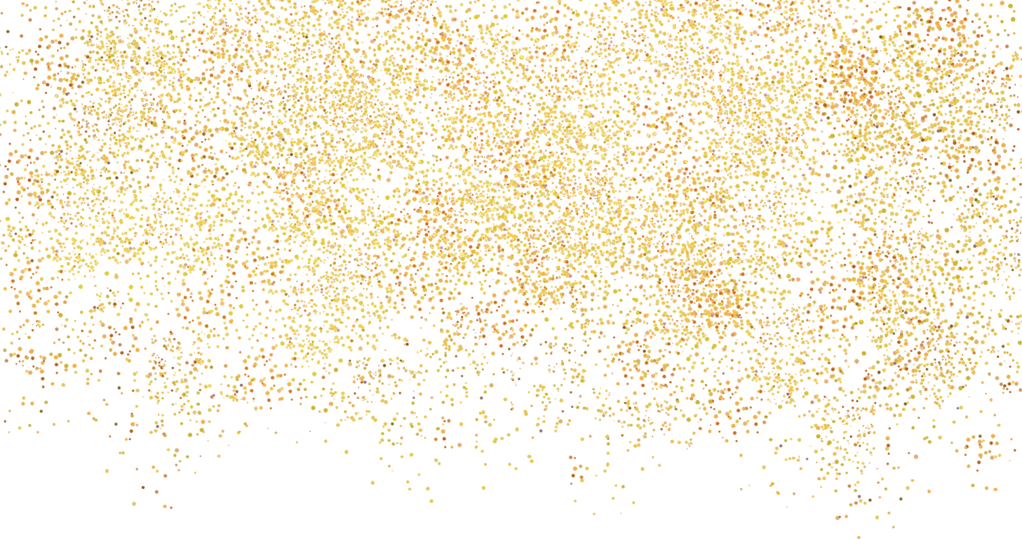 a white background with gold glitters