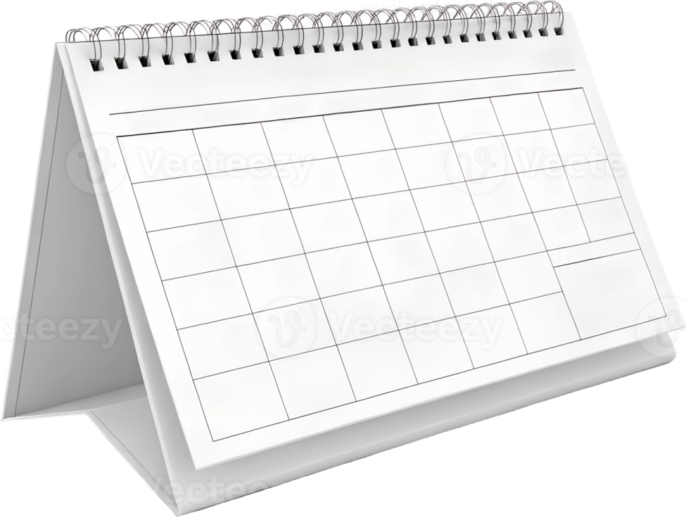 a calendar on a white background