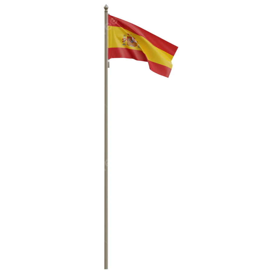 the flag of spain on a pole