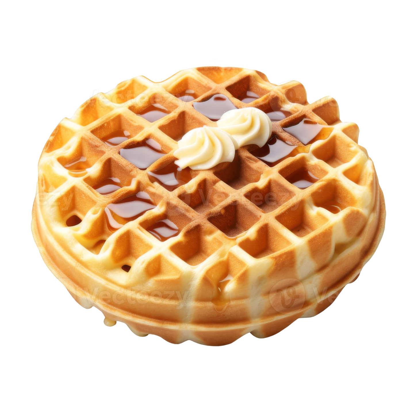 a wa with syrup on top of it