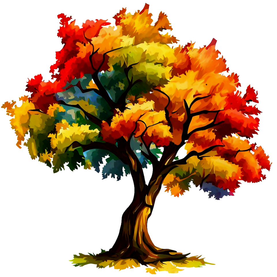 an autumn tree with colorful leaves