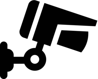 a black and white image of a camera