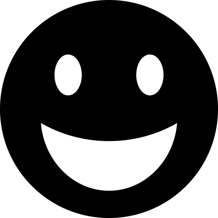 a black and white smiley face