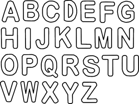 a set of black and white alphabet letters