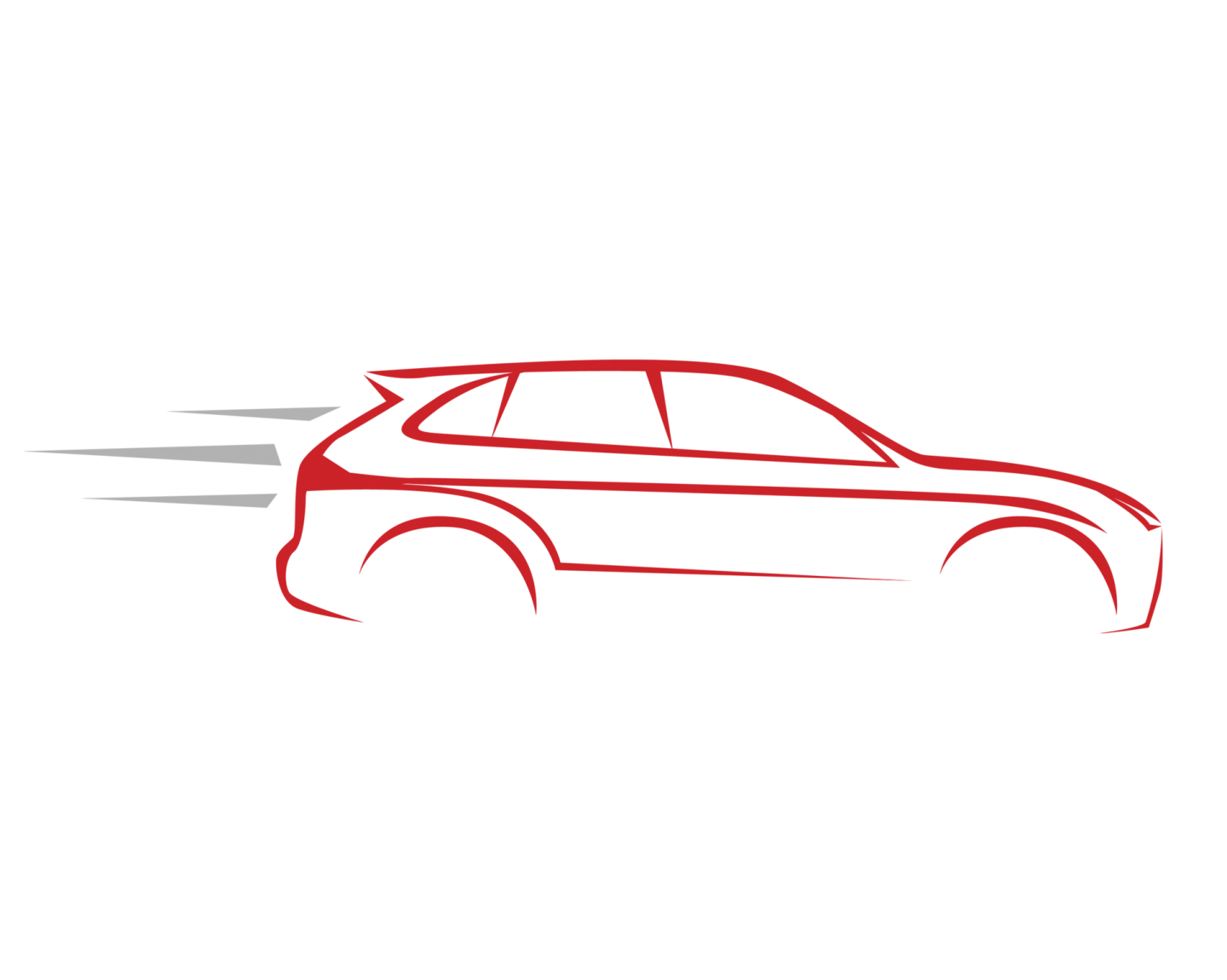 a red car on a white background