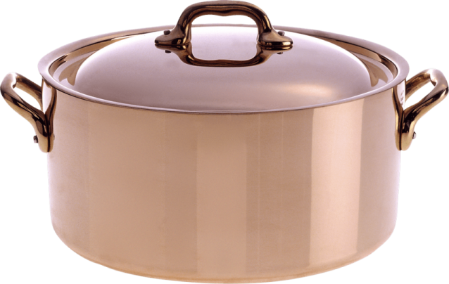 a large pot with a handle on it