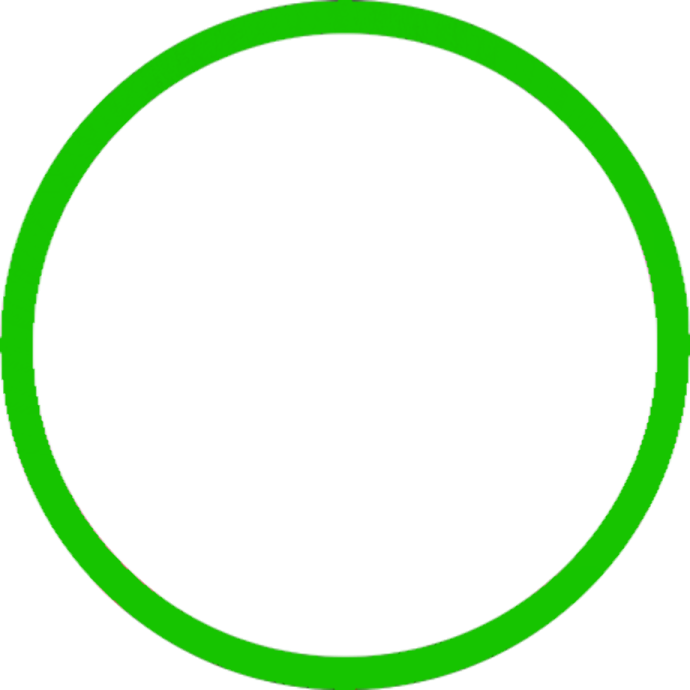 a green circle on a white background