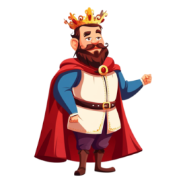 a cartoon character with a crown on his head
