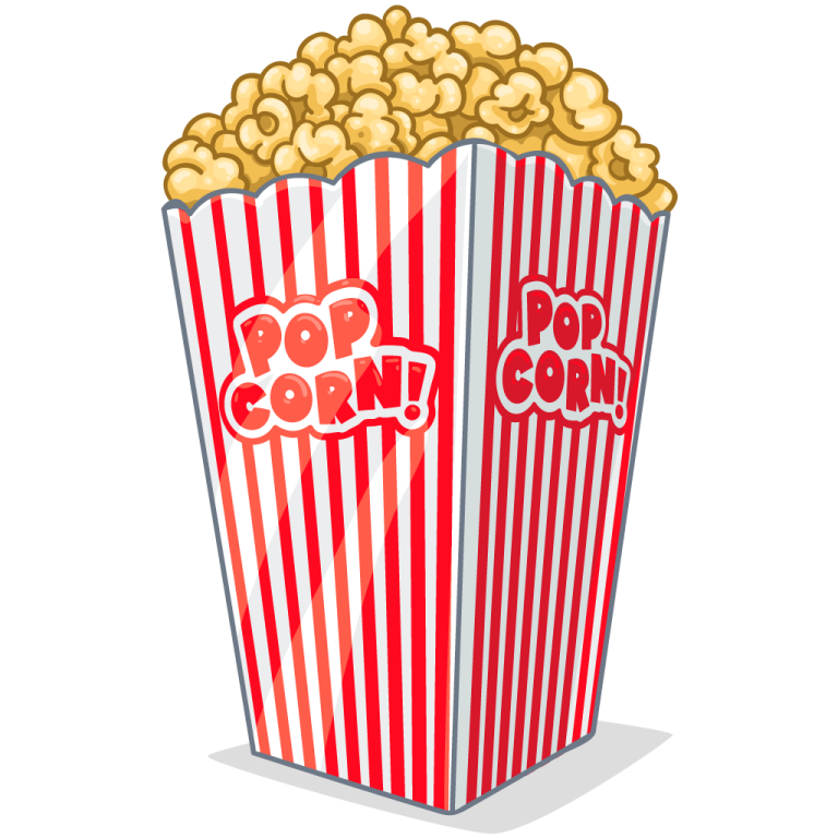 a red and white striped popcorn box