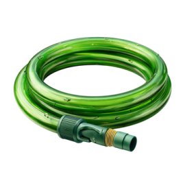 a green hose on a white background