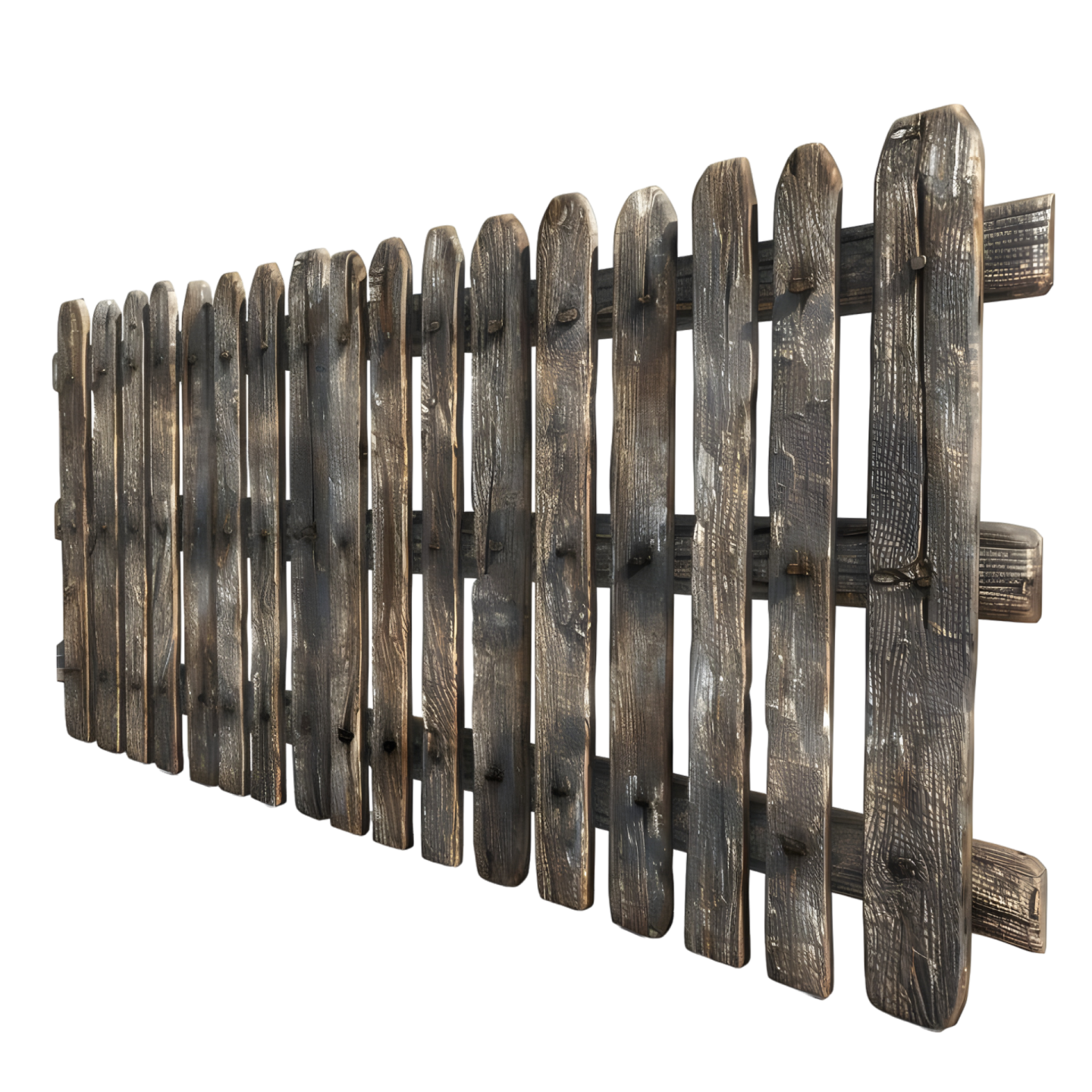 a wooden fence is shown against a white background