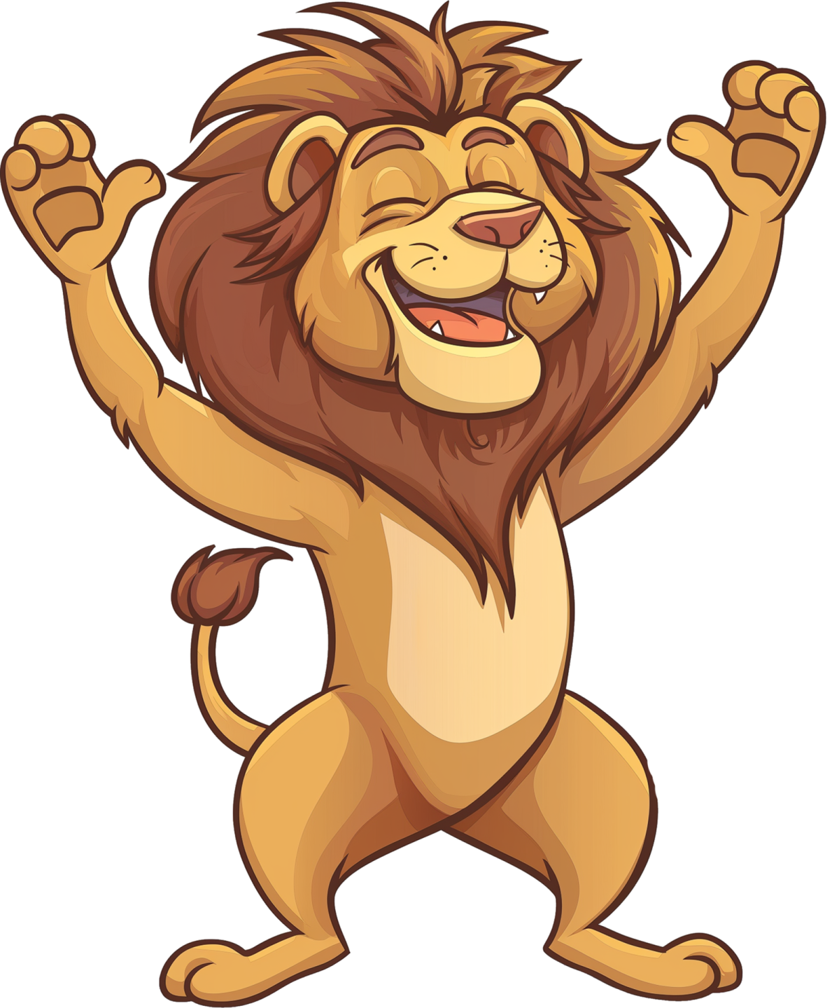 illustration of a cute lion cartoon character stock vector