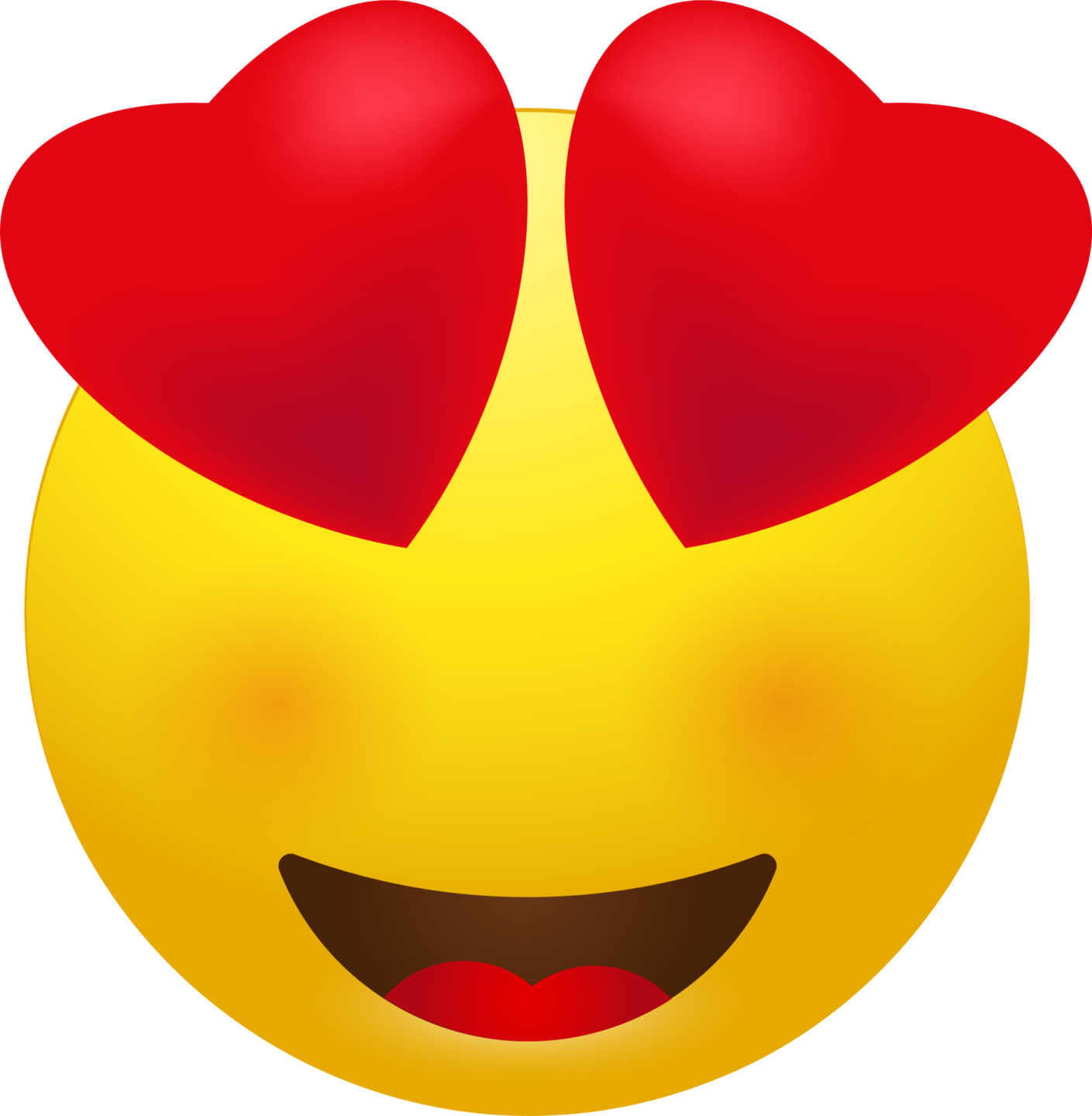 a smiley face with hearts on it