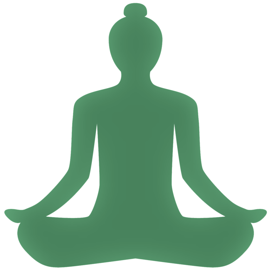 a silhouette of a person sitting in a yoga pose