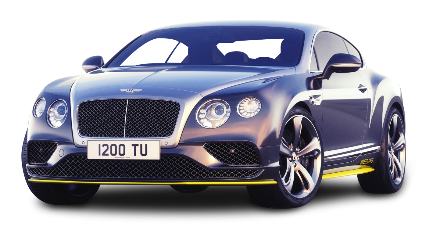 a silver and yellow bentley sports car