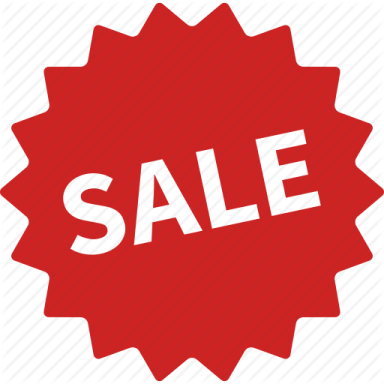 a red star with the word sale on it