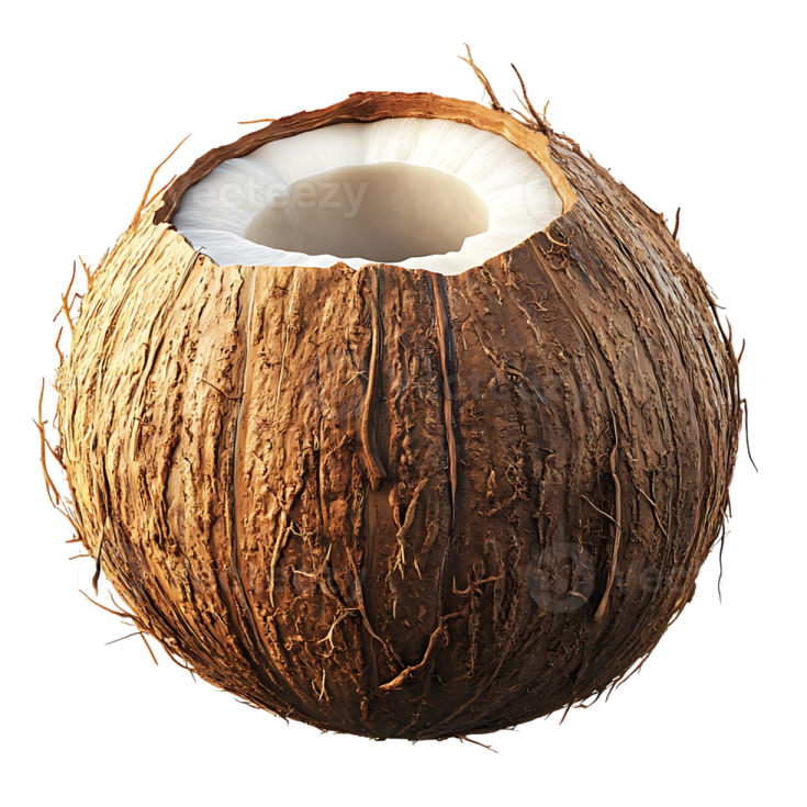 a coconut on a white background