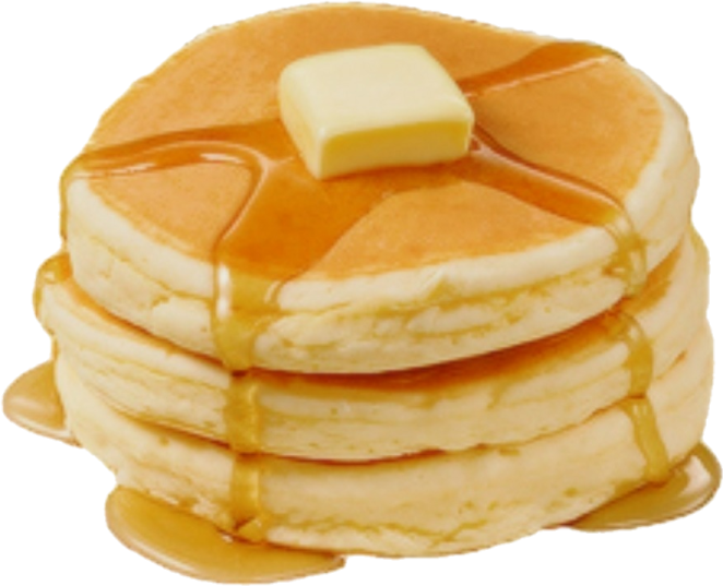 a stack of pancakes with butter and syrup
